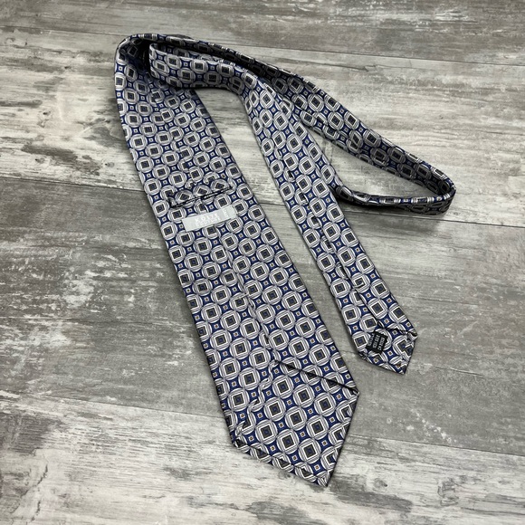 Kolte Couture Silver, Blue, Gold & Grey Medallion Tie - Picture 2 of 4
